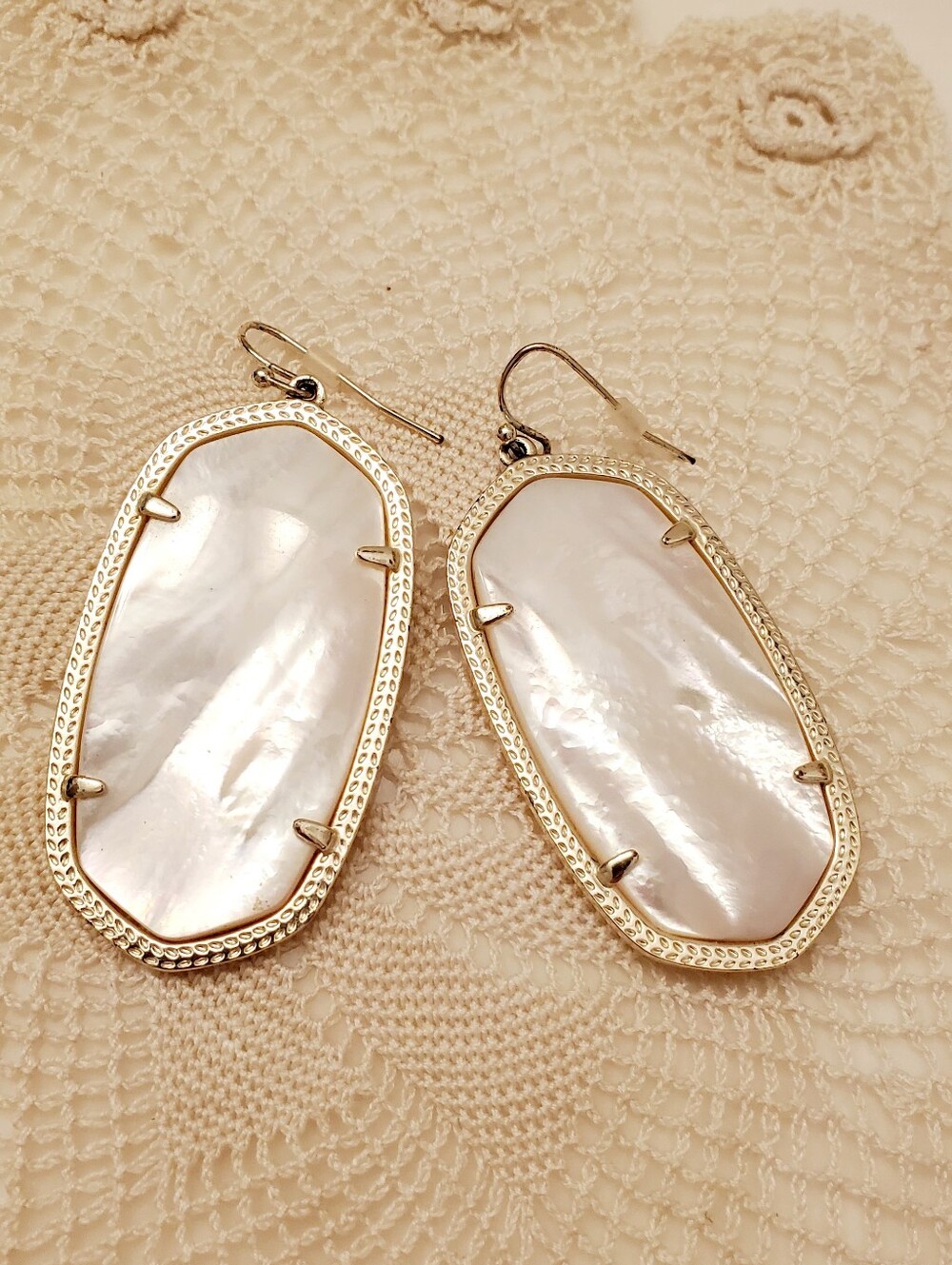 KENDRA SCOTT Gold Frame Mother-of-Pearl Drop Earrings,Danielle